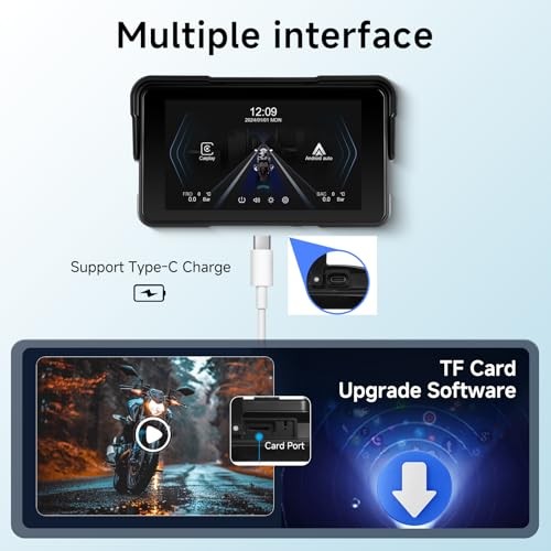 5 Inch Motorcycle CarPlay Screen – Waterproof IP68 – Wireless CarPlay & Android
