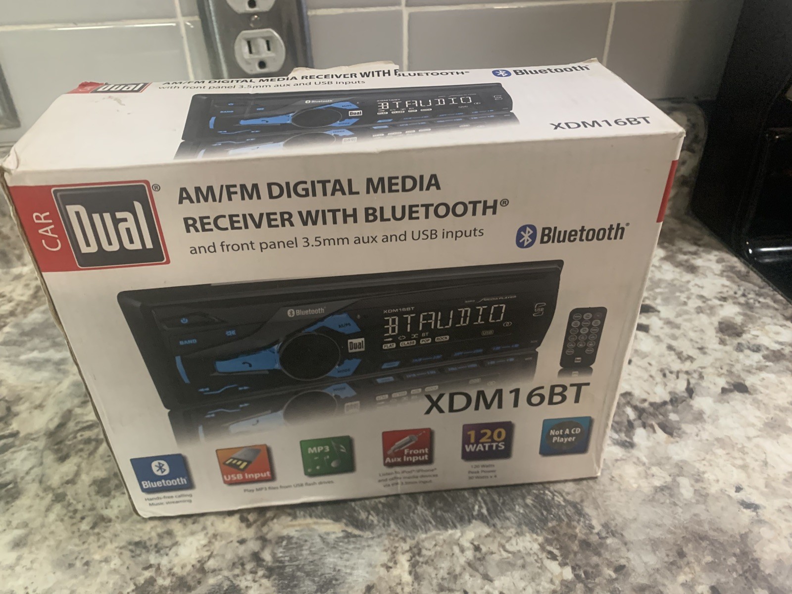 Car Stereo 120 Watts AM FM Digital Media Receiver Bluetooth USB MP3
