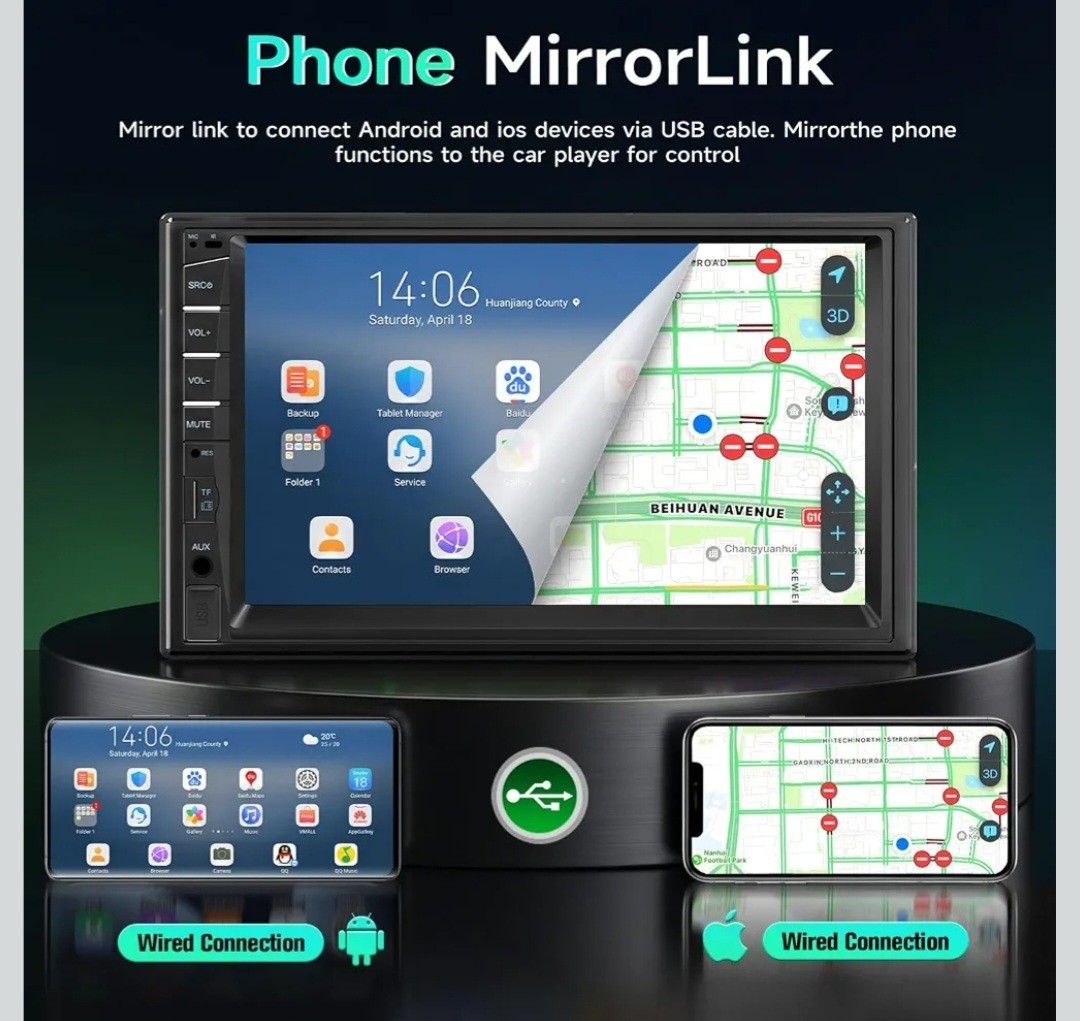 NAIFAY 7′ Car Stereo/Bluetooth
