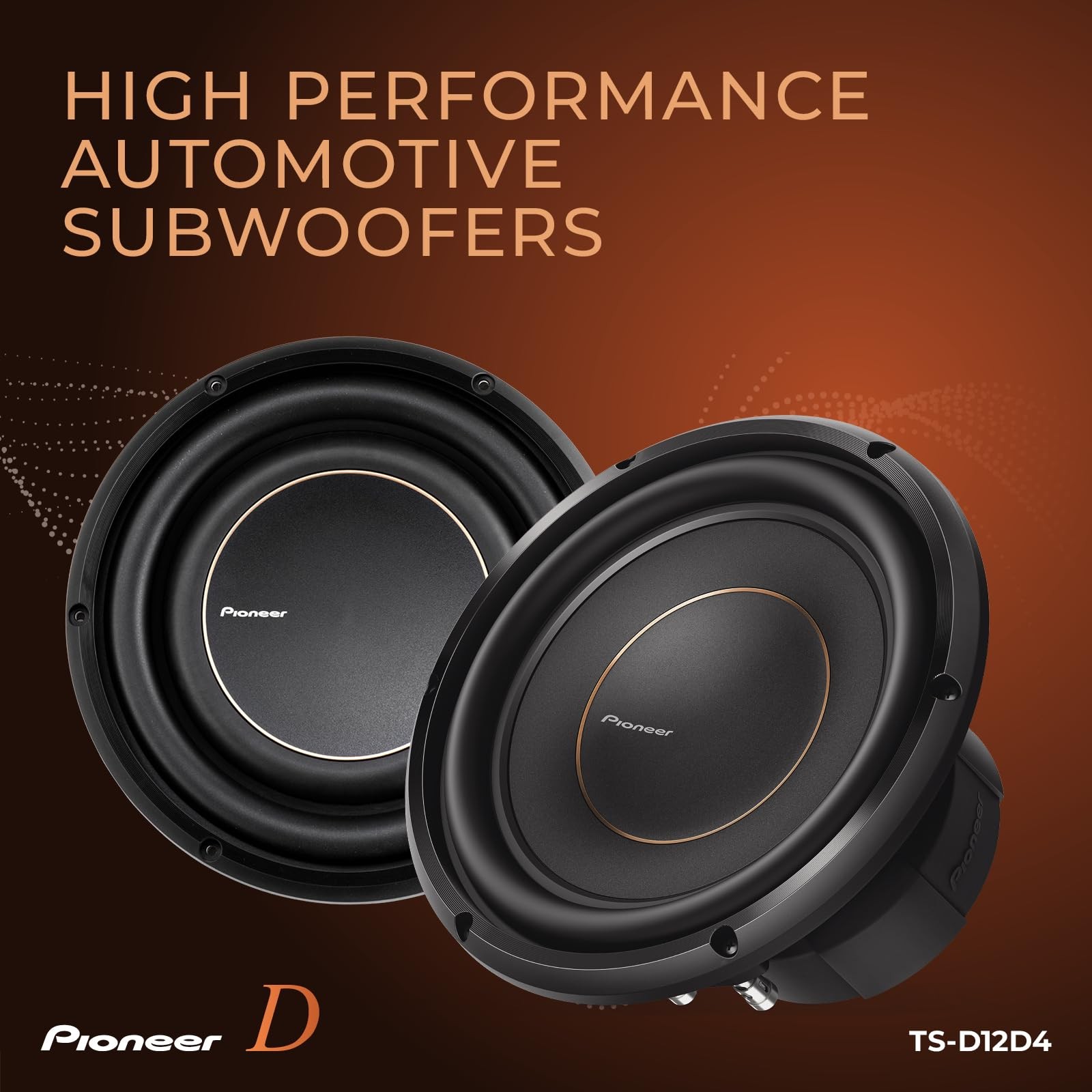 CAR TSD12D4 D Series 12-inch 2000 Watt Max Power, Dual 4 Ohm Voice Coil, Aramid