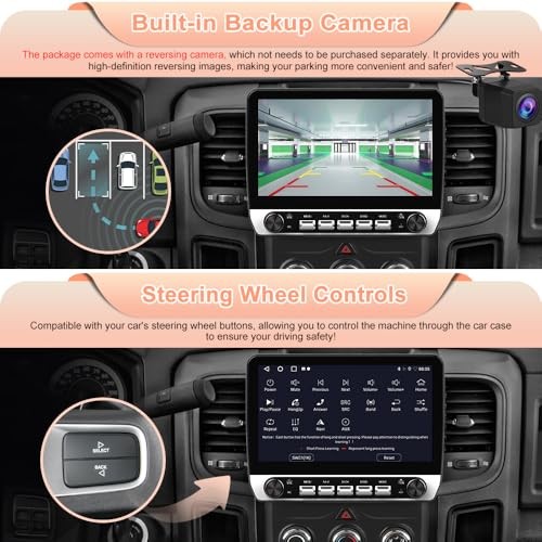 10.1″ Car Radio Stereo for Dodge RAM 1500 2500 3500 2GB+64GB 10.1″with Camera