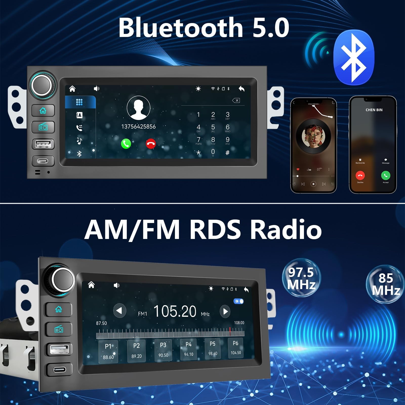 Plug & Play Car Radio for Chevy Camaro S10 Blazer 6.9″ Touch Screen Bluetooth