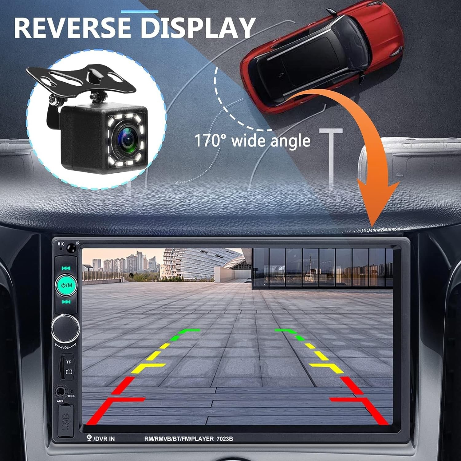 7 Inch Double Din Car Stereo: Bluetooth, Multimedia & Rear View Camera