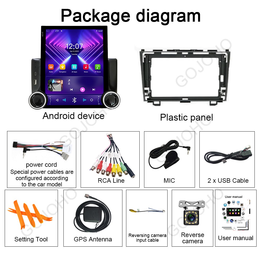 For 2007-2011 Honda CRV 4+64gb Wireless Carplay Car Radio Stereo Navi WiFi BT
