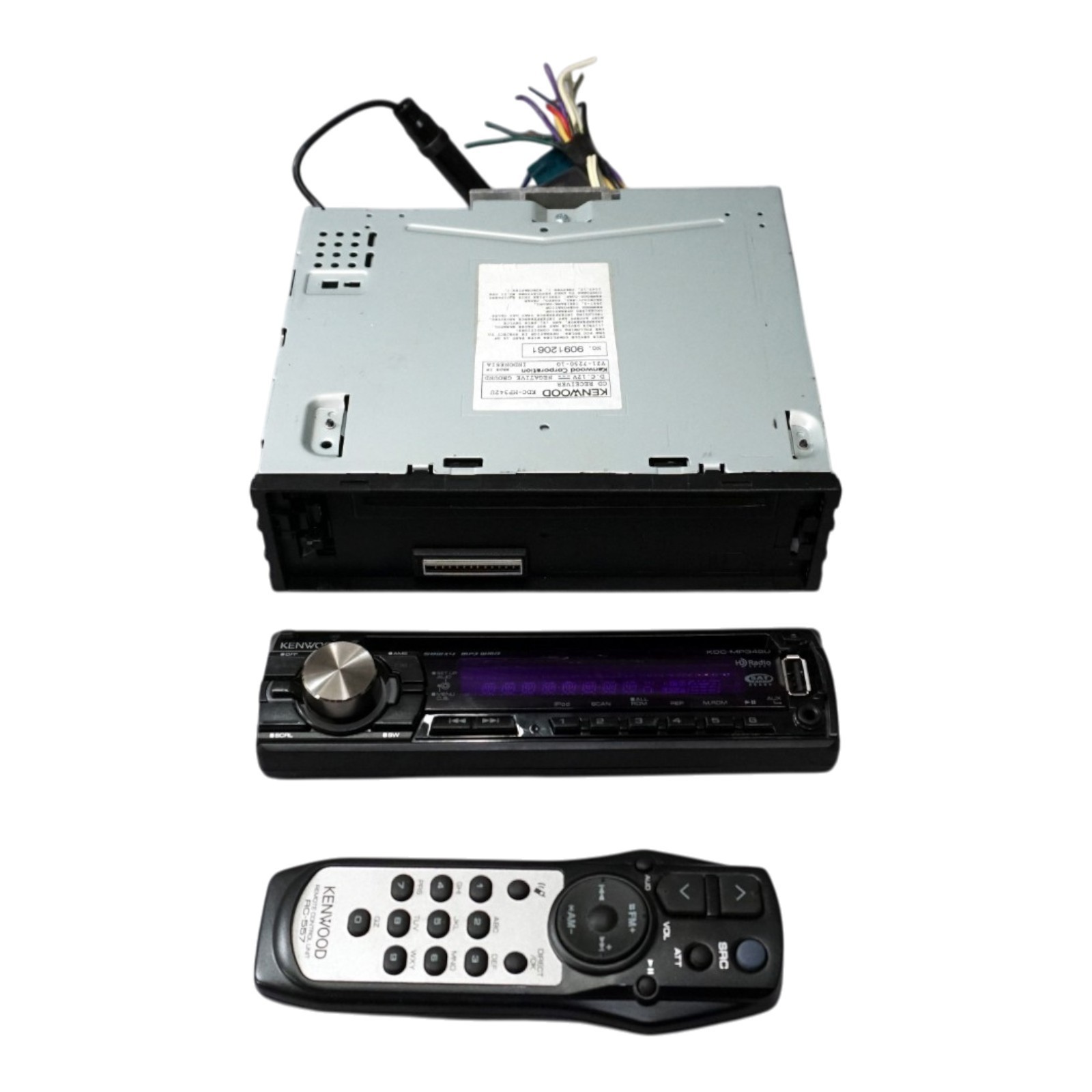 Kenwood KDC-MP342U CD MP3 WMA Car Stereo Receiver USB AUX Remote Tested
