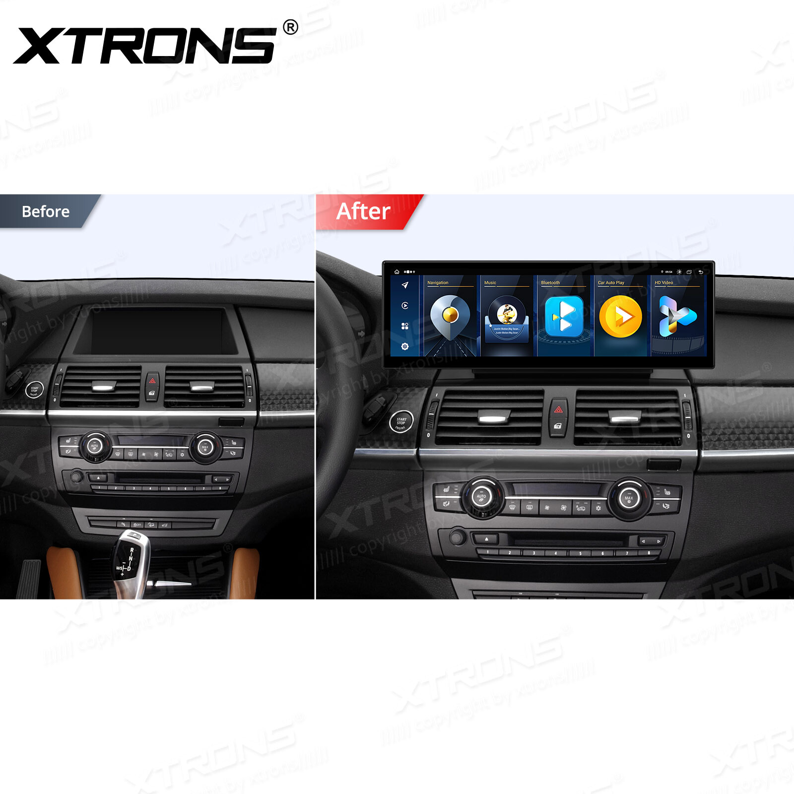 Android 14 Stereo for BMW X5 E70 X6 E71 14.9 inch Screen Wireless CarPlay 4G 64G