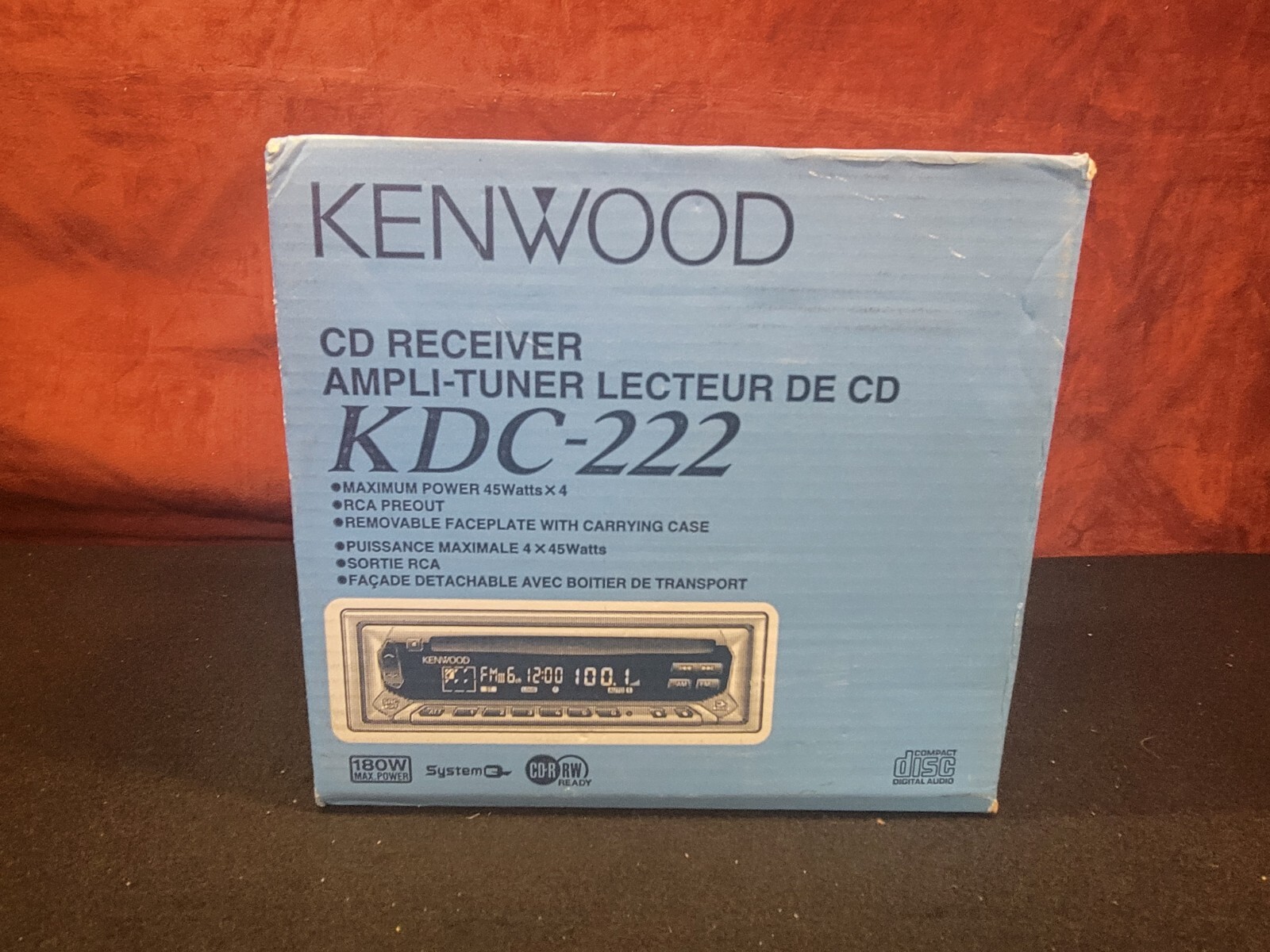 Kenwood Car Stereo CD Receiver Player AM/FM Radio 45 Watts X4 RCA KDC-222