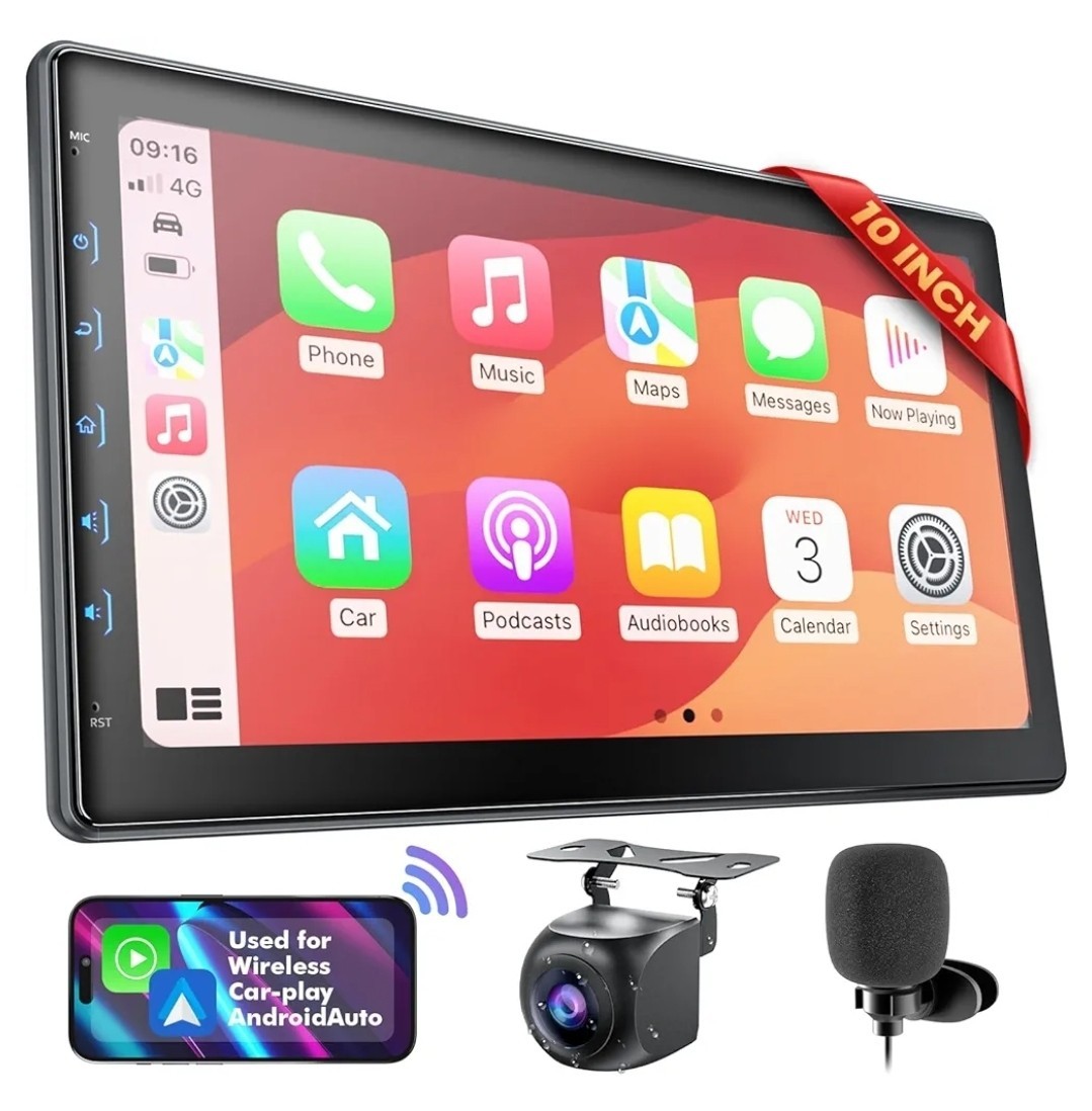 Perloyal PERCP10 10’ Inch Touch Screen Car Radio/ Receiver Double Din-IPS