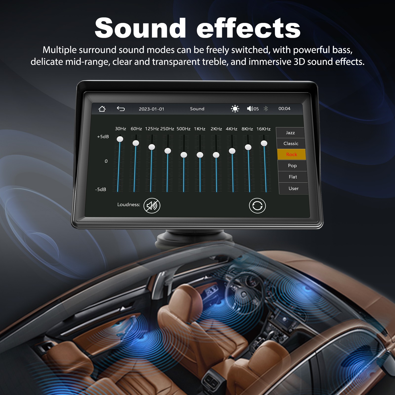 7” Portable Wireless Apple CarPlay Android Auto Touch Screen Car Radio Stereo