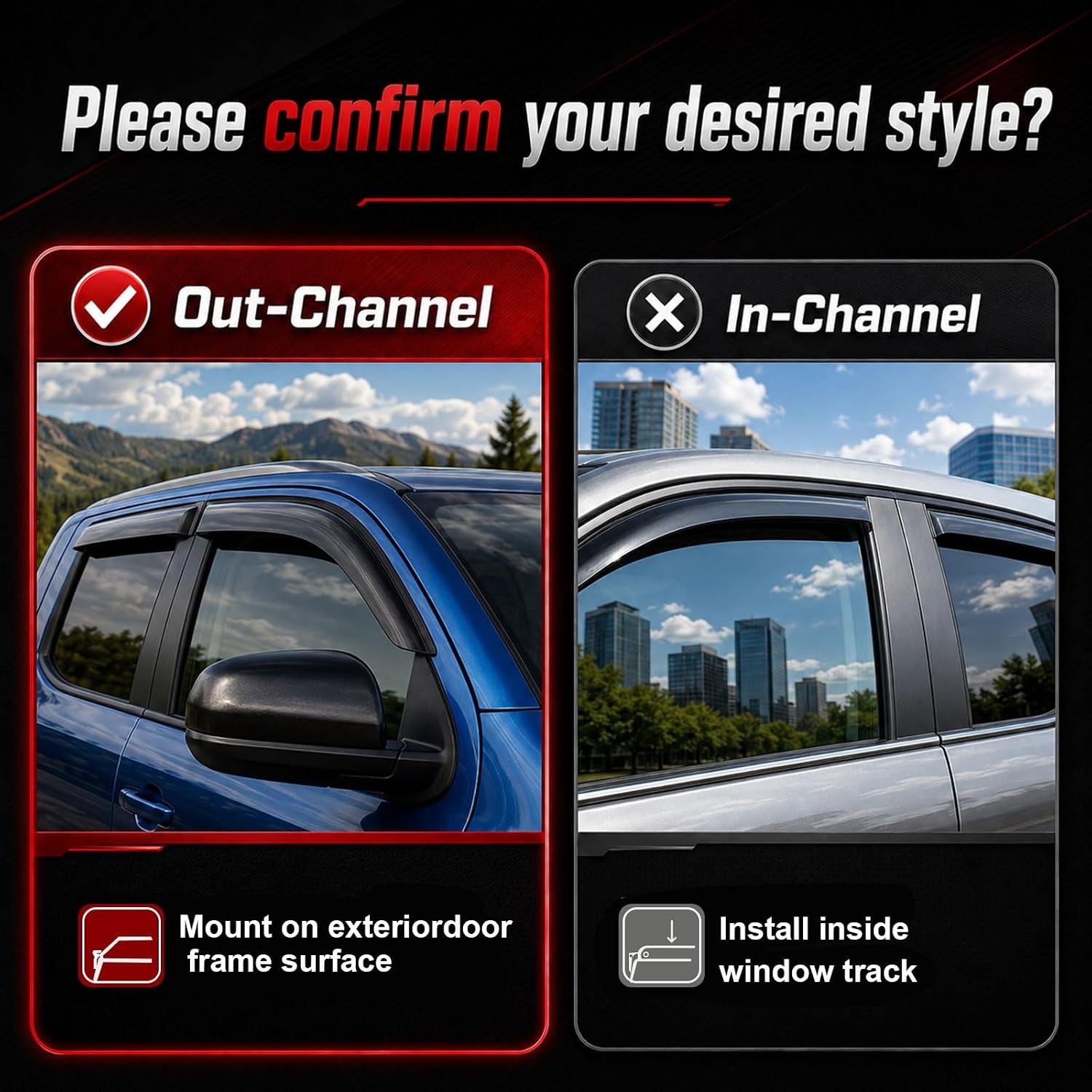 4PC Rain Guards for 2007-2014 Chevy Tahoe Window Visors 07-14 Chevy Tahoe Yukon