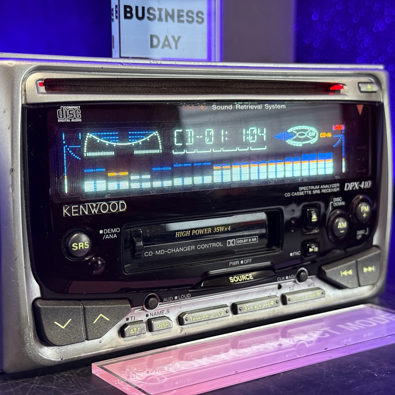 KENWOOD DPX-410 Car Audio CD Cassette Player 2DIN 1998 JDM SRS Tested In Stock