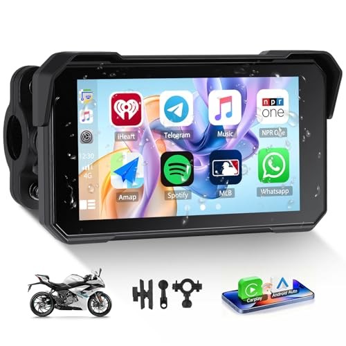 GPS CarPlay 5″ IPS Motorcycle CarPlay Screen for Motorcycle with A-pple