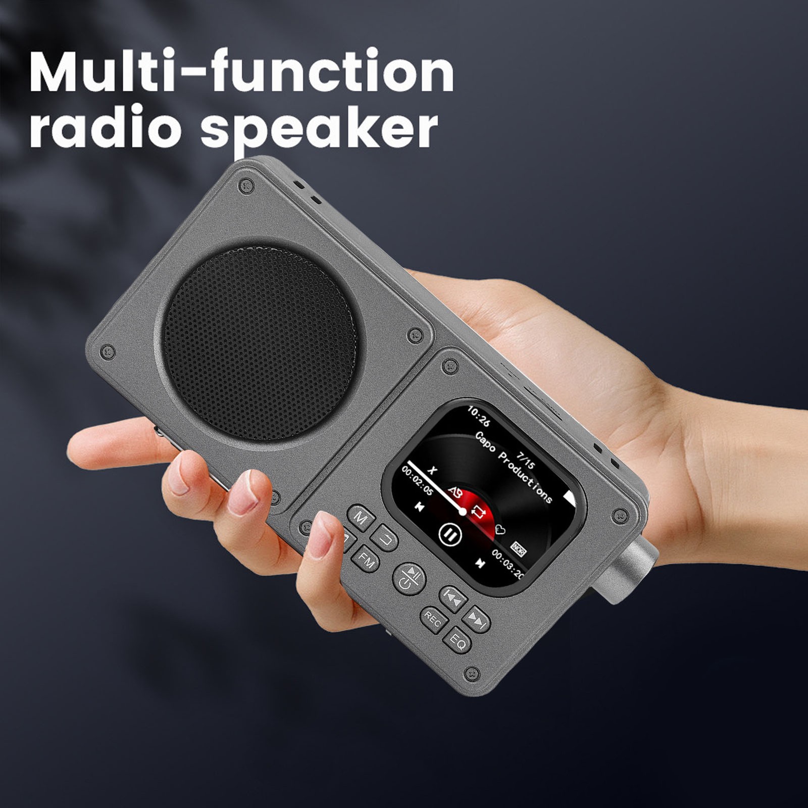 Video Radio AM FM 2.01 Inch Screen MP3 MP4 Player Bluetooth 5.4 Speaker Por FSZJ