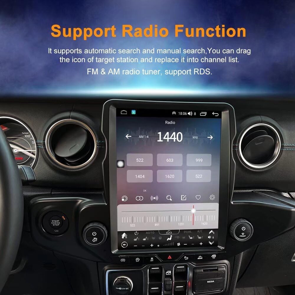 12.1″ Car Radio For Jeep Wrangler JL Gladiator 2018-2022 Gps Navigation Stereo