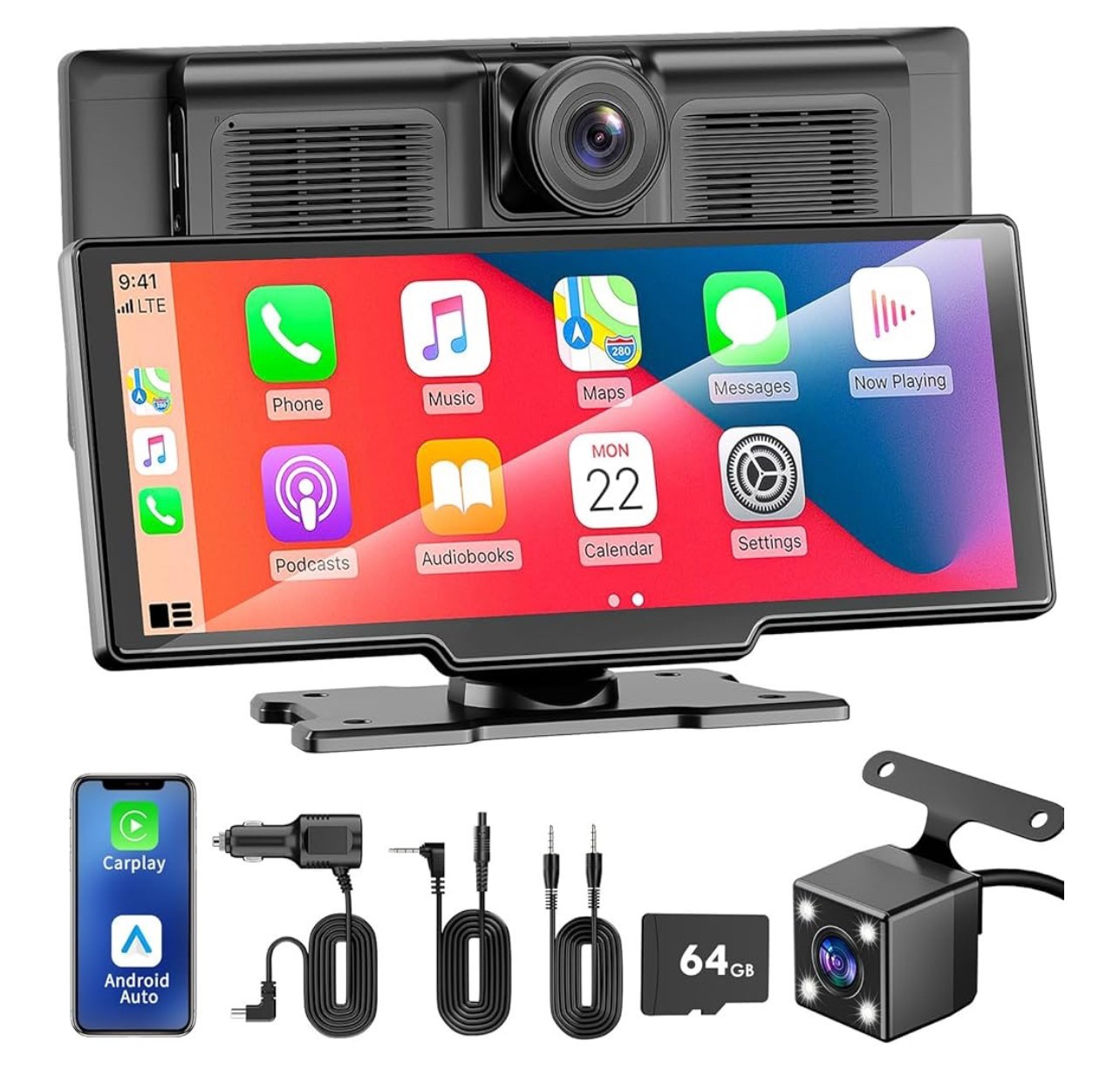 Car play screen Wireless 4k 10.26 inch, smart and Portable Apple car play.
