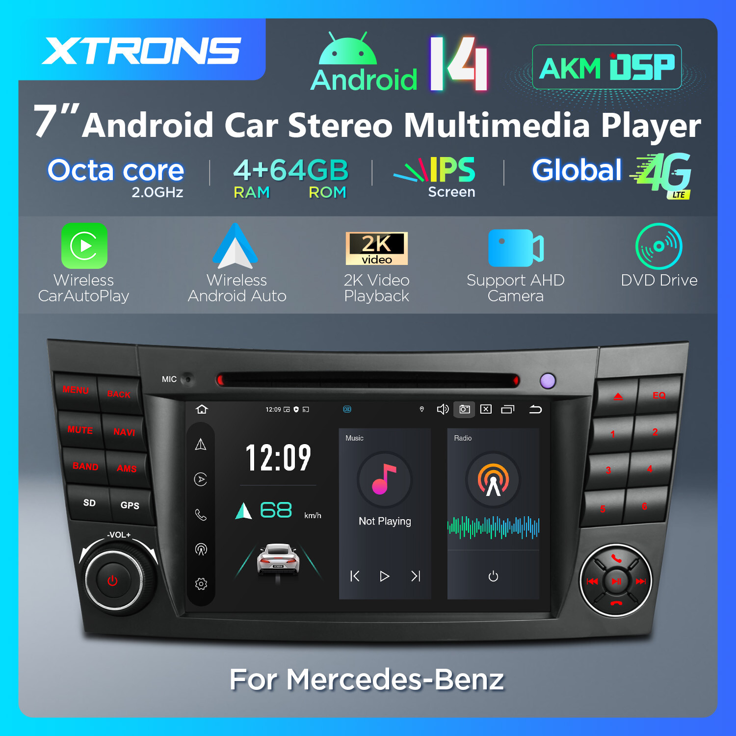 Android 13 8Core Car Stereo DVD Radio GPS For Mercedes Benz E-W211 E350 CLS-W219
