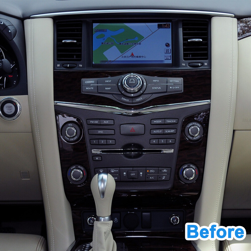 13.6″Car Radio for Nissan Patrol SE 2012-2019 Wooden GPS Navi BT Hands-free Call