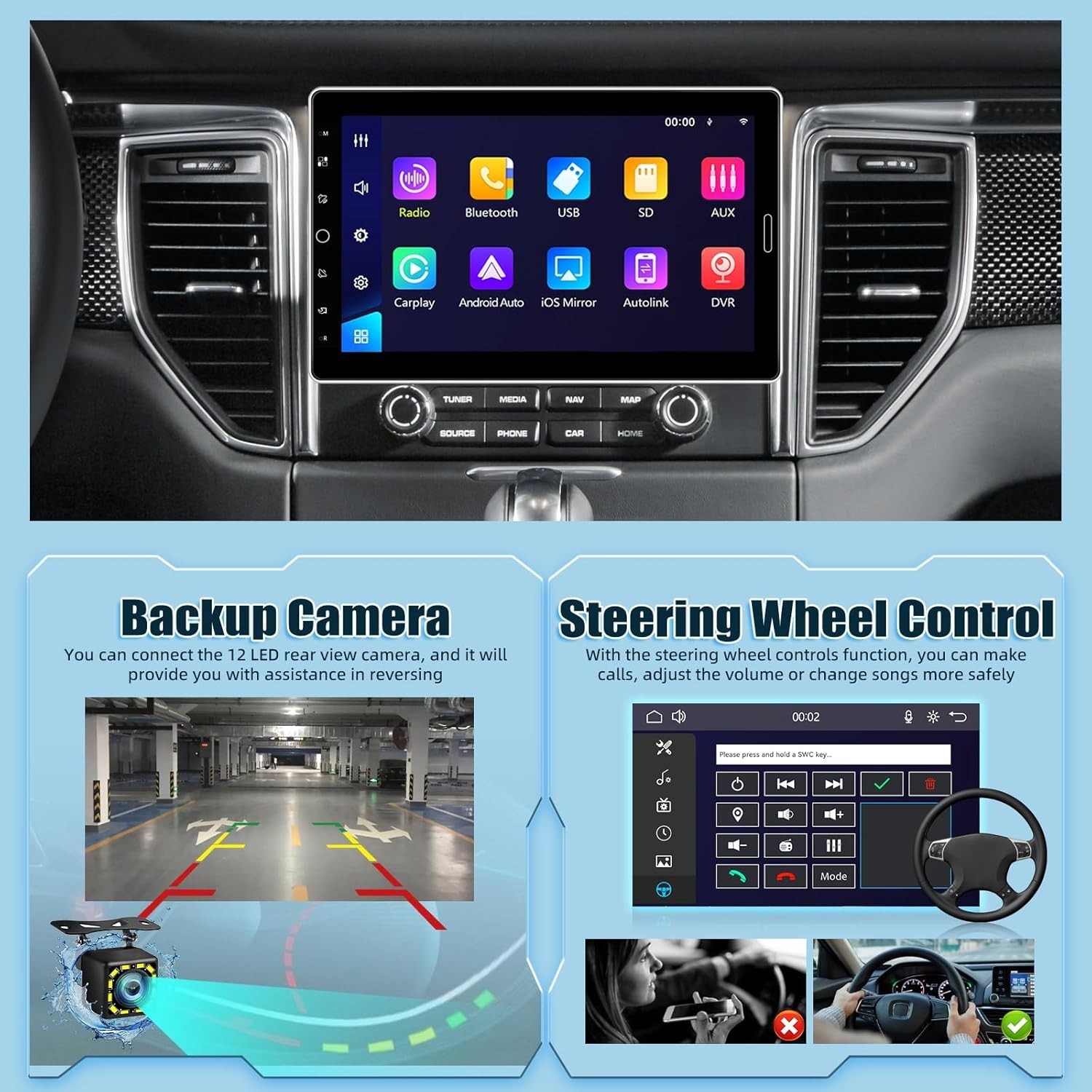 Touchscreen Car Radio with AM FM/YouTube/Bluetooth#