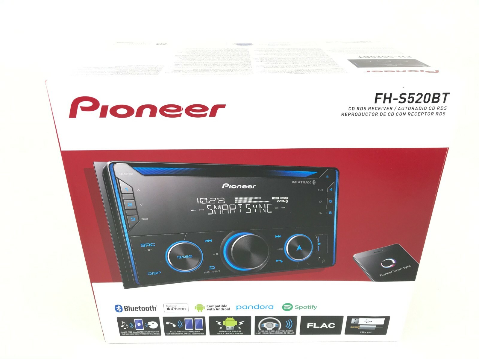 Pioneer FH-S520BT Bluetooth CD Player iPhone Android Pandora AM FM USB Aux 4-Ch