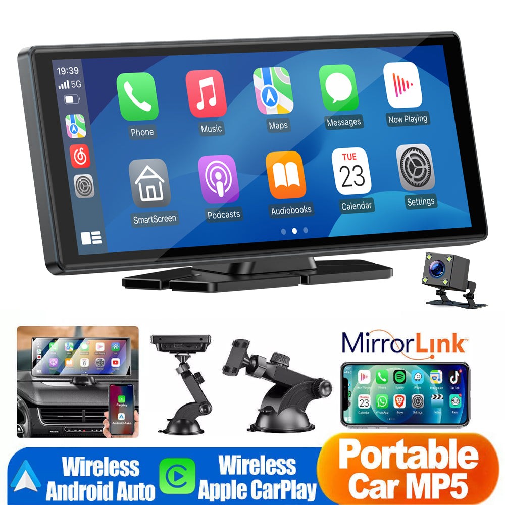 9.26″ Portable Wireless Car Stereo For Apple Carplay & Android Auto +Rear camera