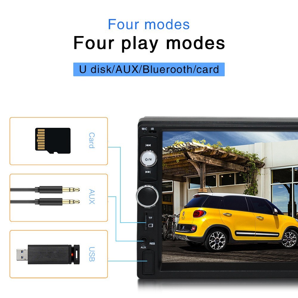 7” 2 DIN HD Car MP5 Player CarPlay Touch Screen Bluetooth Stereo Radio FM/AUX