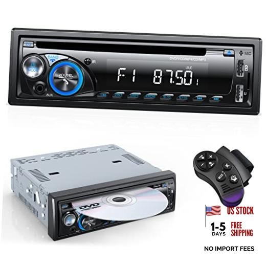 Car Radio Bluetooth with CD DVD Player, Single Din FM/AM Car Stereo Multicolor