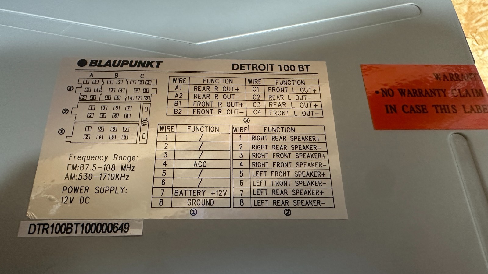 Blaupunkt BT 100 Detroit CD & MP3 Receiver