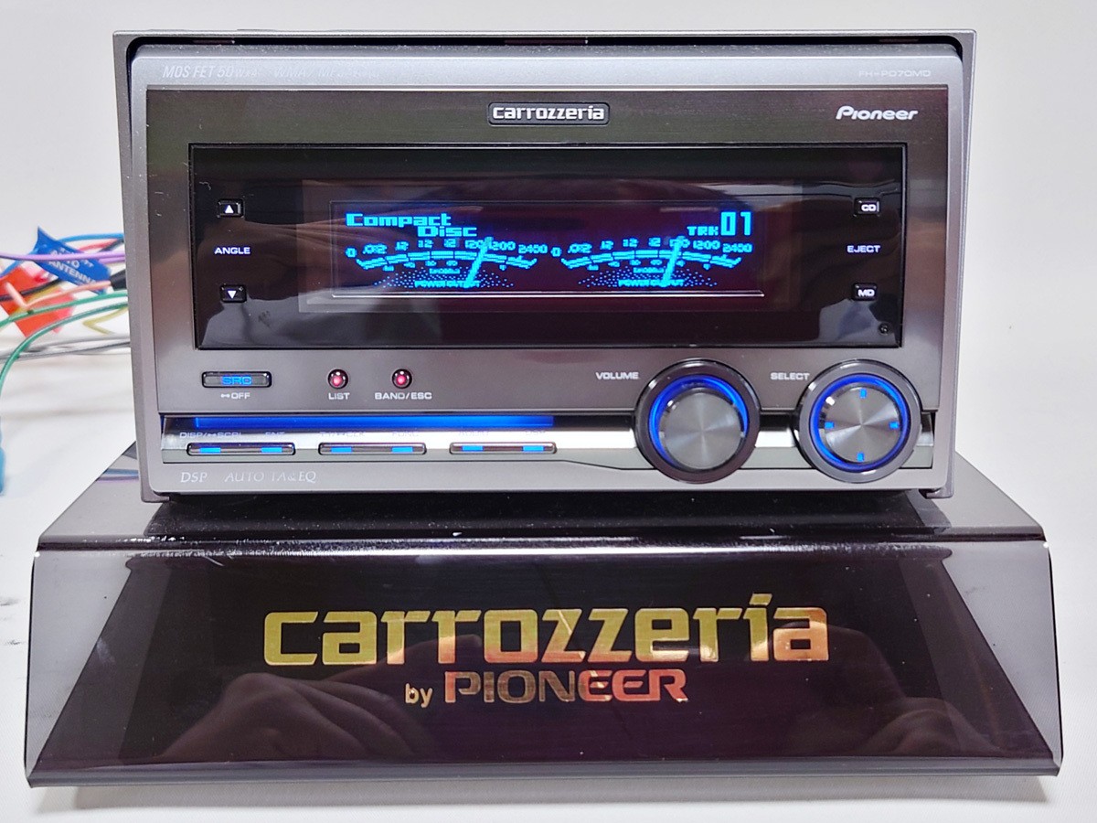 Tested Pioneer Carrozzeria FH-P070MD 2DIN Car Audio CD MD Receiver DSP JDM