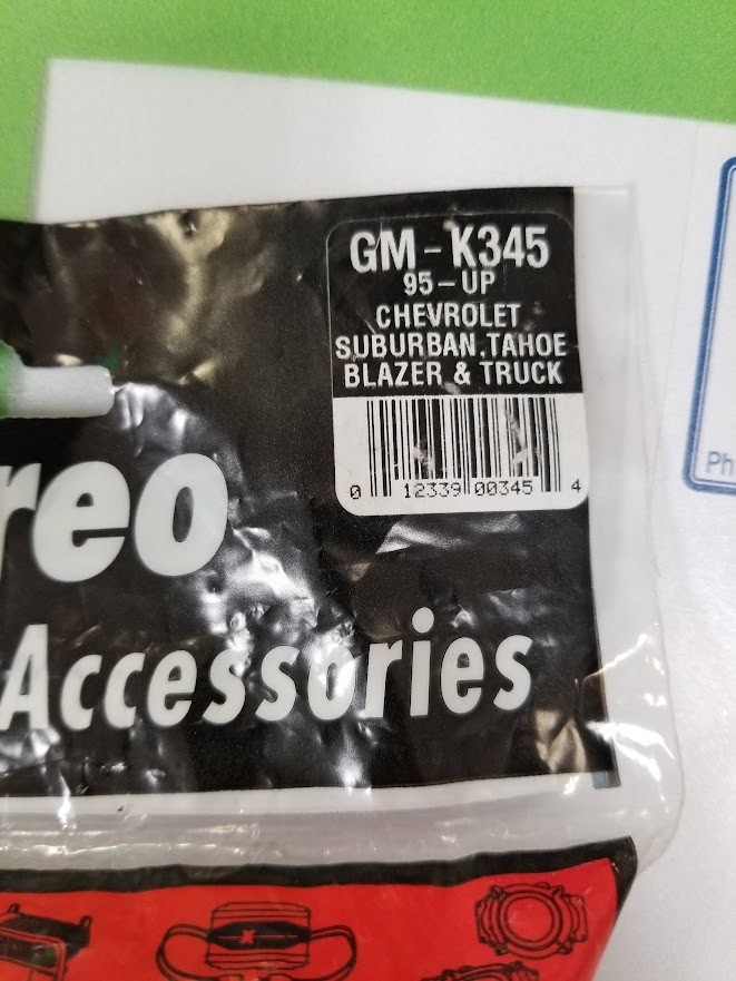 Vintage GM Car Stereo Mounting Kit GM-K345 Dash Kit for GM 1995 and above NOS