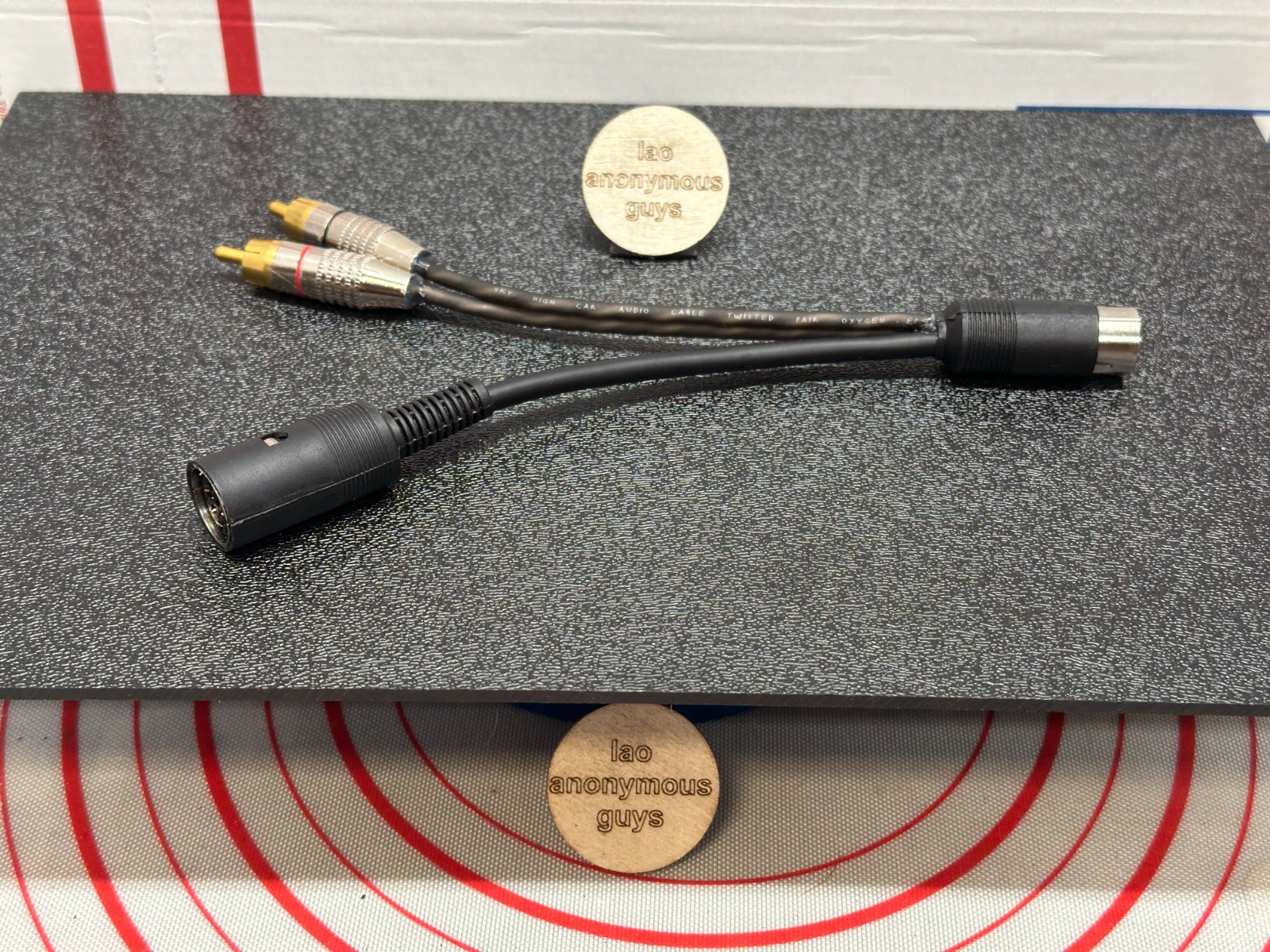 5-pin Male-Female DIN-RCA Injector for Kenwood Vintage Old School Interconnector