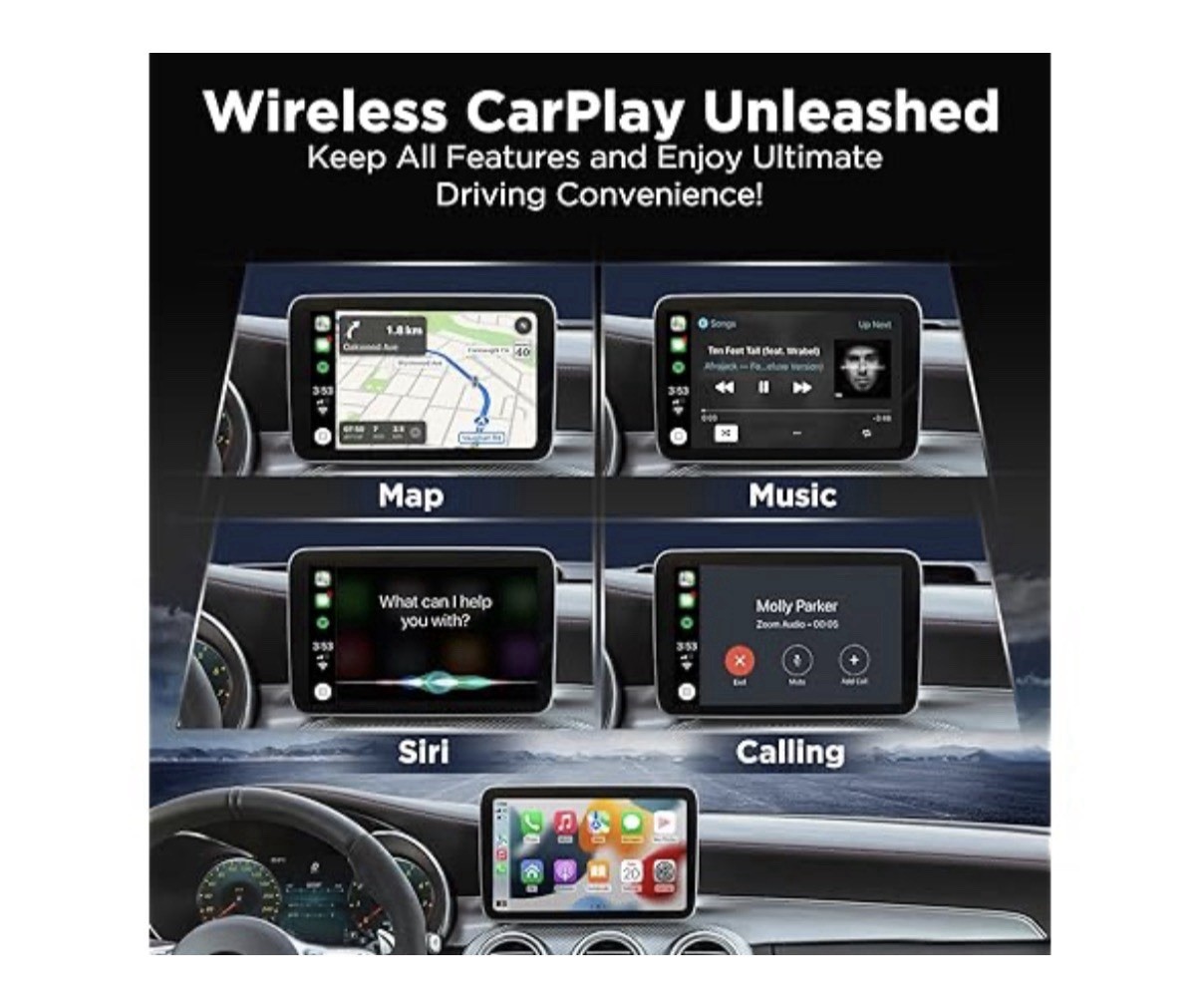 Wireless CarPlay Adapter for Apple CarPlay, Plug And Play, Easy to Setup NEW