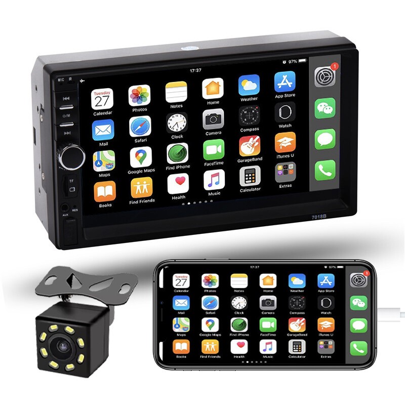 Car Radio For Apple/Andriod Carplay Car Stereo Touch Screen 2Din Camera
