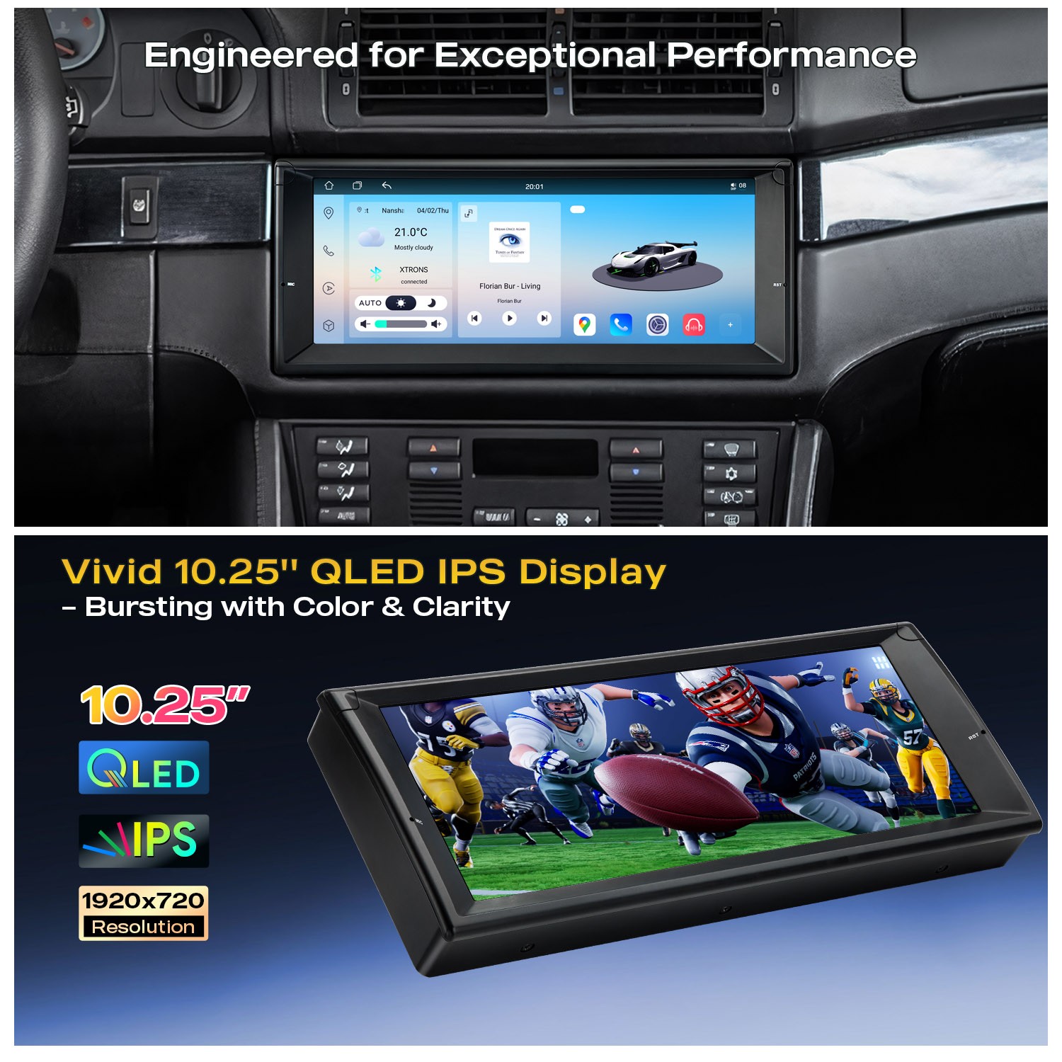 Android 14 Car Stereo For BMW E39 M5 E38 10.25″ QLED 4G 64G CarPlay Android Auto