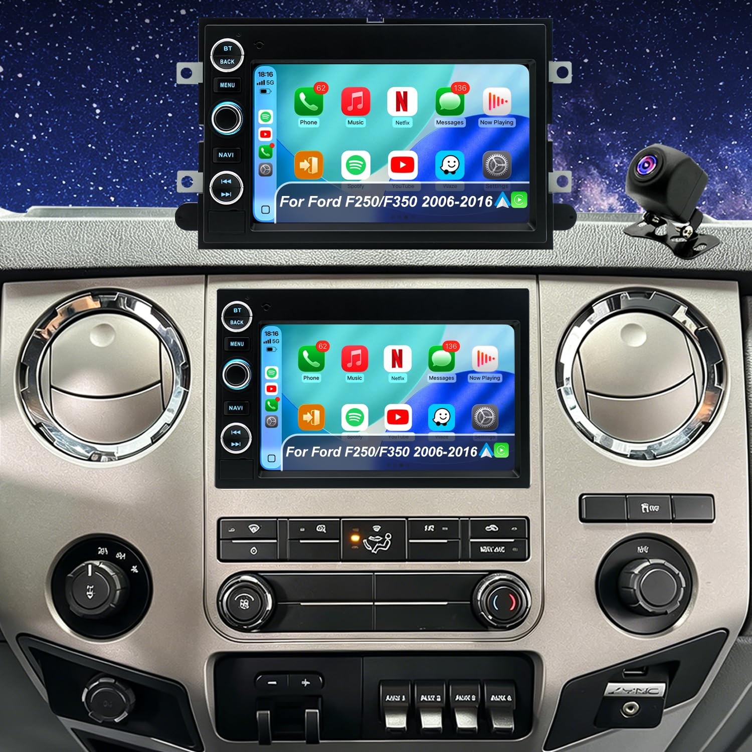 5G WiFi Radio for Ford F150/F250/F350 E-Series, Android Auto & CarPlay