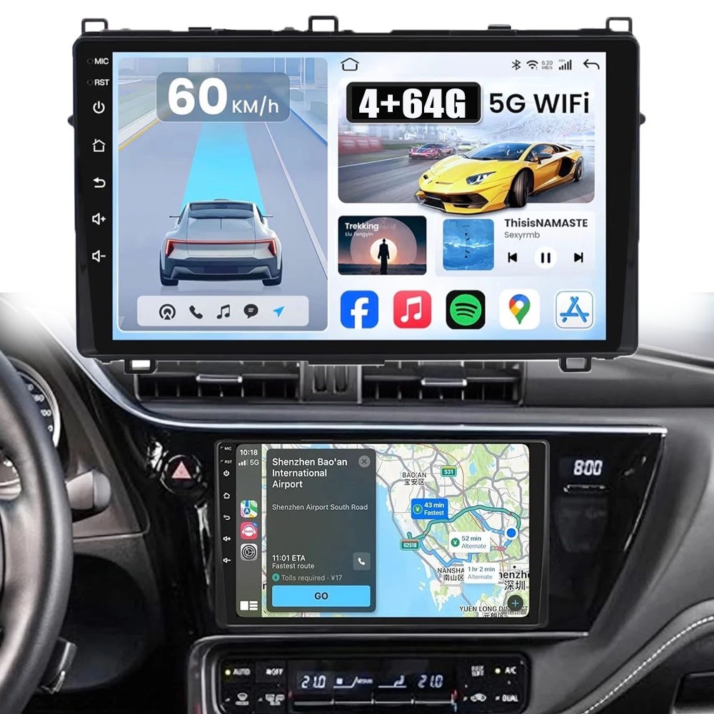 Apple Carplay For Toyota Corolla 2017-2018 Android 13 Car Stereo Radio GPS 4+64G