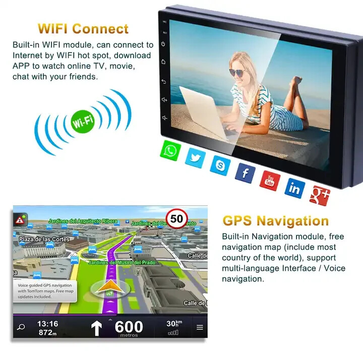 Android Car DVD GPS Navigation Audio Player For Universal Topway TS10 Radio