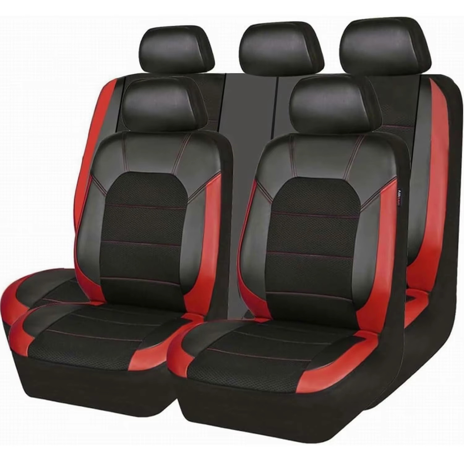 9 Pcs Sandwich Stitching Polyester +Leather Universal Car Seat Cover