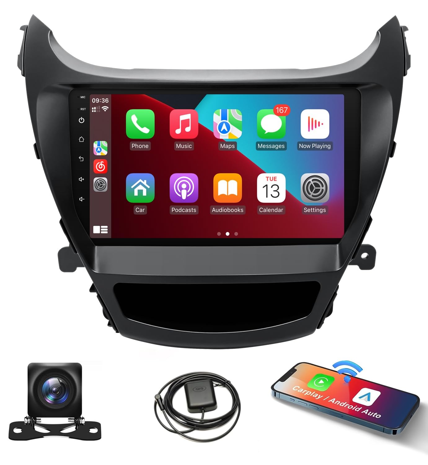 64G Car Radio for Hyundai Elantra 2014-2016 Carplay Android Auto 1280*800 GPS