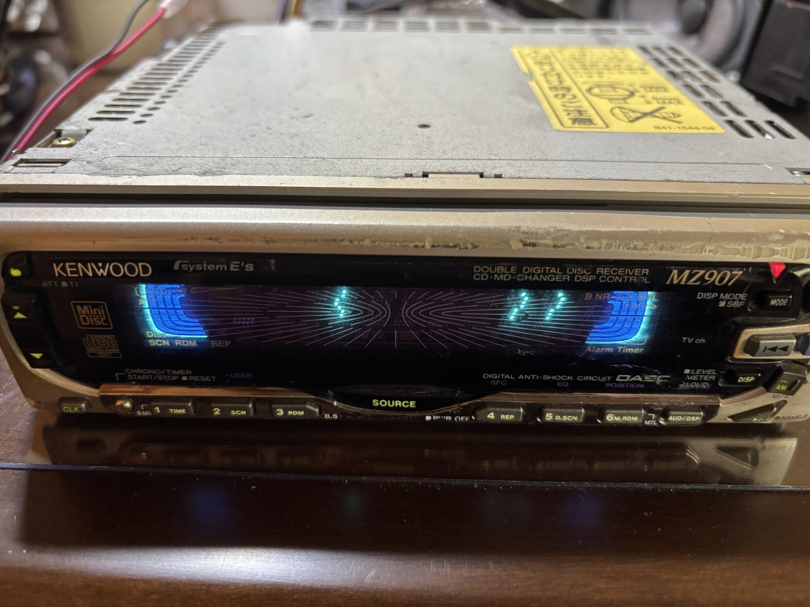 JDM KENWOOD MZ907 CD MD Player with Power Harness Dual Display Working USED Rare