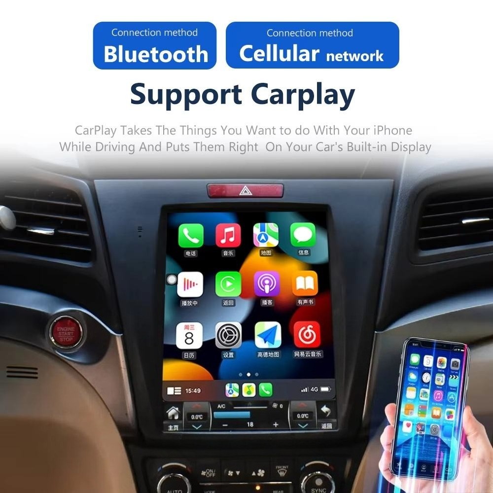 10.4″ Car Stereo Radio Android Apple Carplay GPS 6+128G For Acura ILX 2013-2021