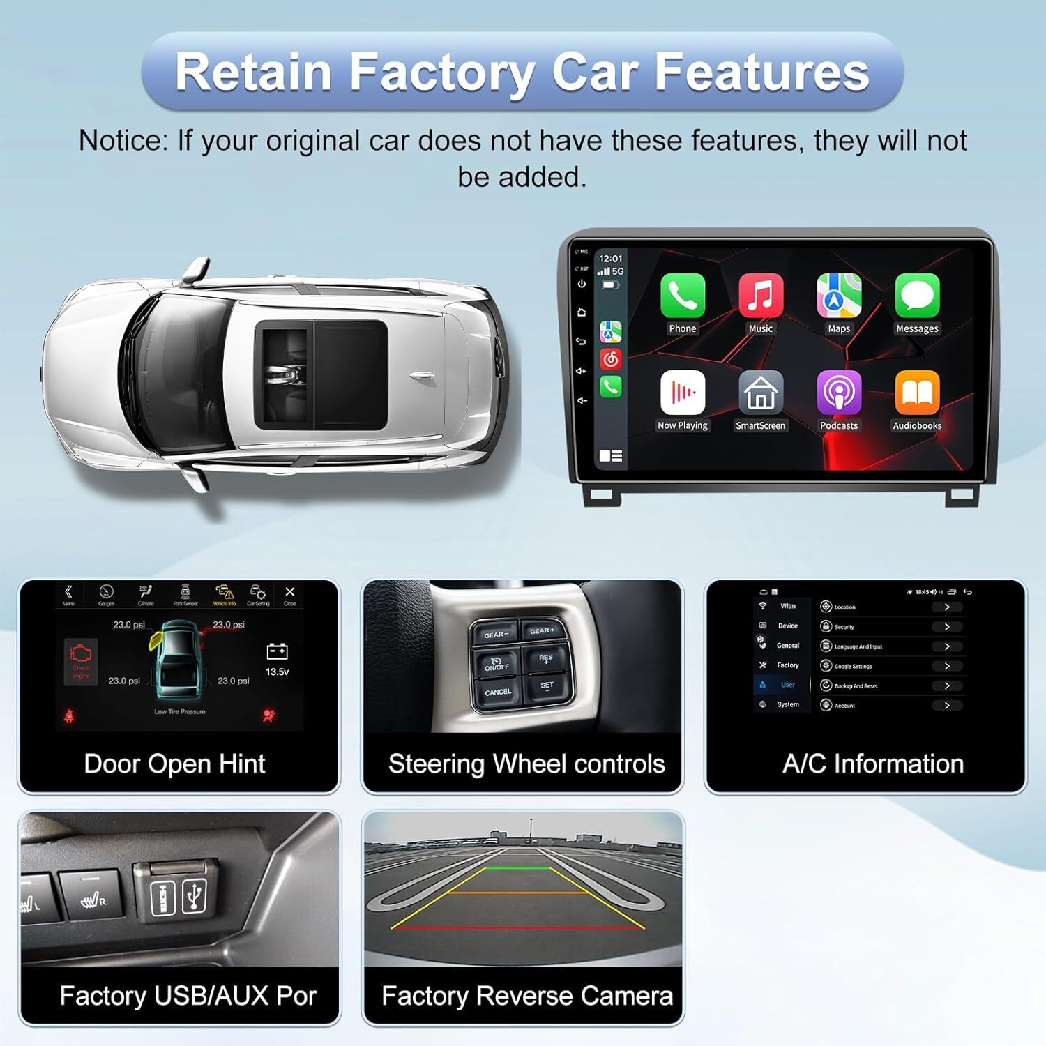 For Toyota Tundra 2007-2013 Sequoia 2008-2019 Android 12 Car BT Stereo GPS Radio