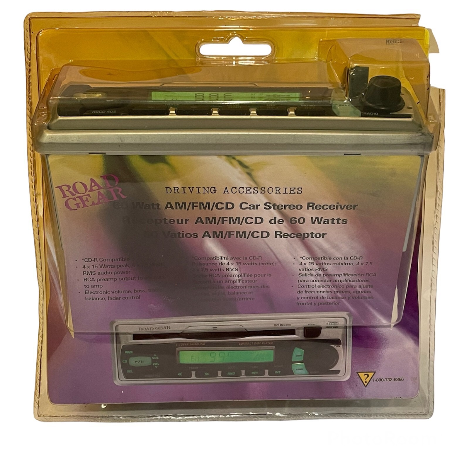 Road Gear 60 Watt AM FM CD Car Stereo Receiver RGCD402 New Old Stock