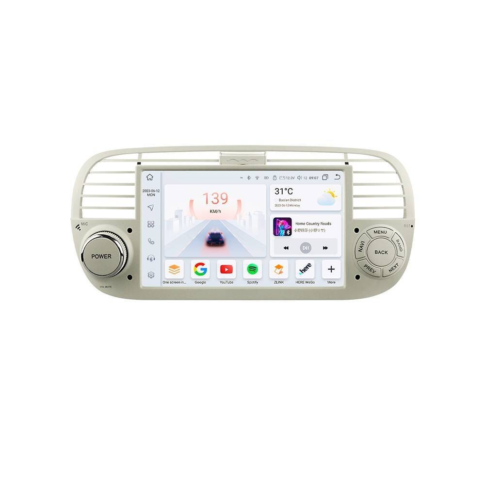 7″ Android Carplay Car Stereo Radio GPS Navi WIFI 4+64GB For Fiat 500 2007-2015