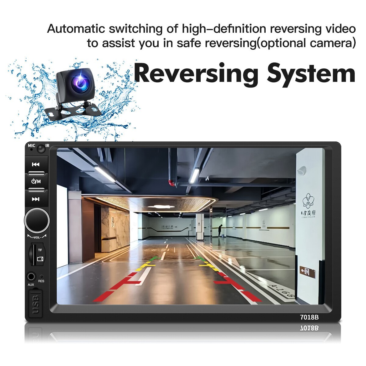 7″ Double DIN Touchscreen MP5 Car Stereo Bluetooth FM USB AUX Video Player