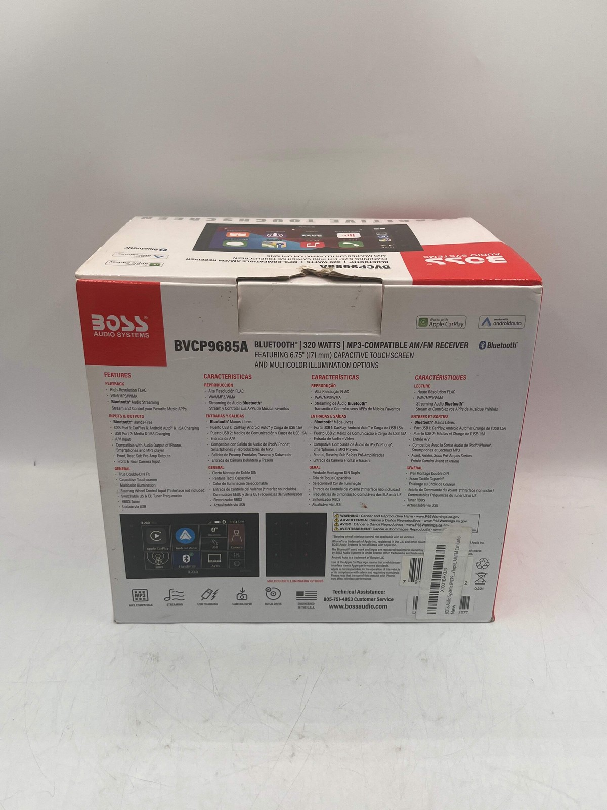 BOSS Audio Systems BVCP9685A 2 DIN Digital Media Receiver Touchscreen Bluetooth