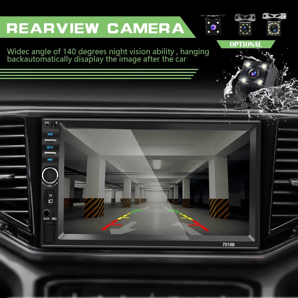 7″ 2 Din Car Stereo HD MP5 Player Bluetooth Touch Screen Radio Mrrior LinkUSB: