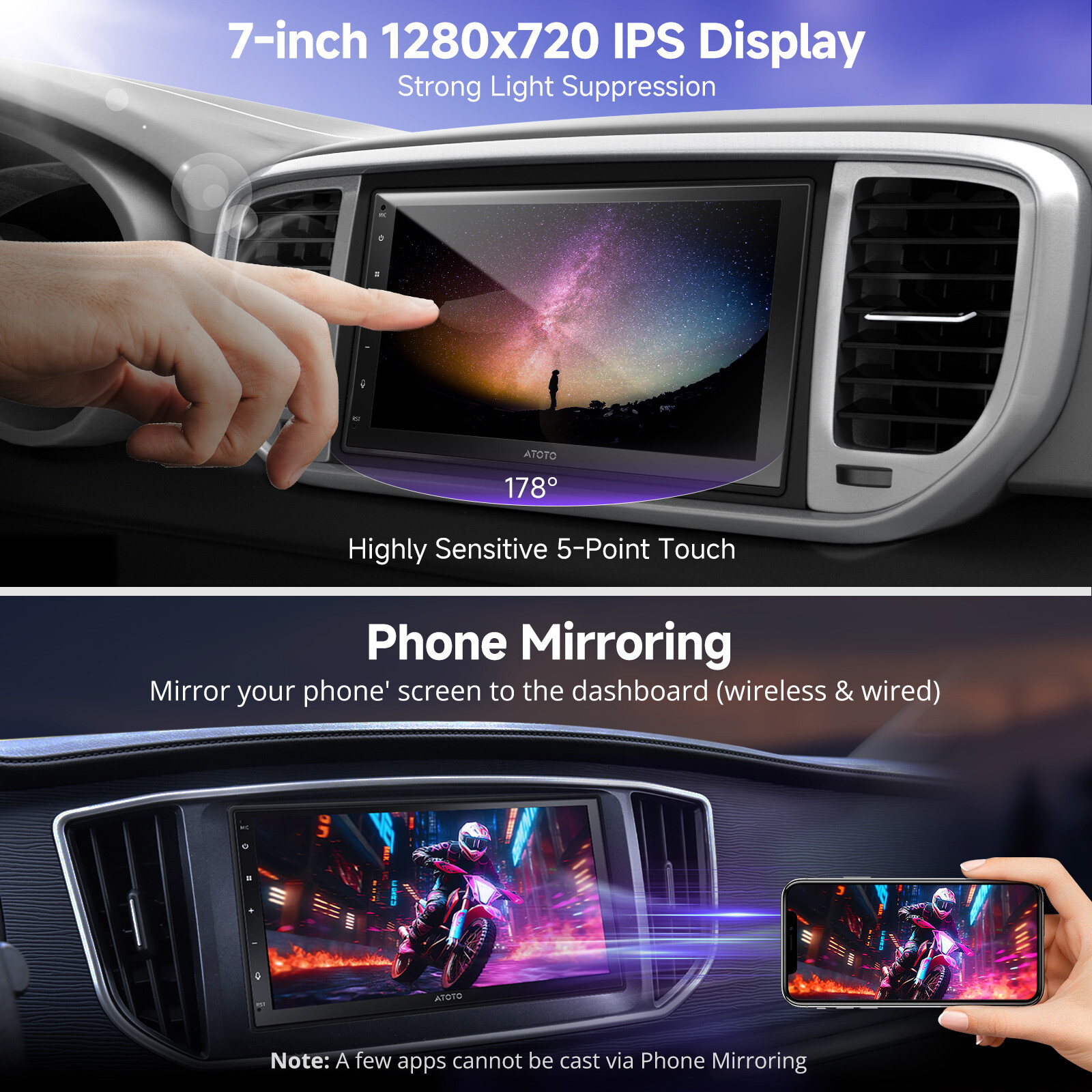 ATOTO 9″ A6PF 2DIN Car Stereo Wireless Android Auto CarPlay GPS Track Navi Radio