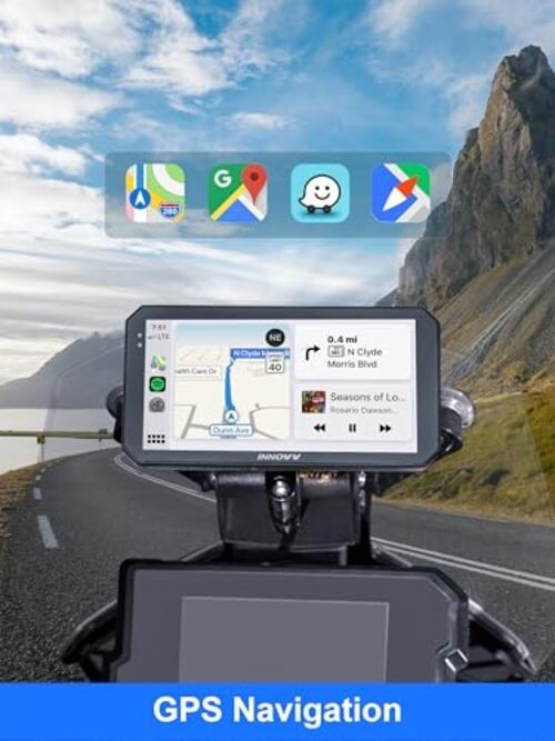 6″ Anti-Glare Sunlight Visible Motorcycle CarPlay Screen, Wireless CarPlay N2