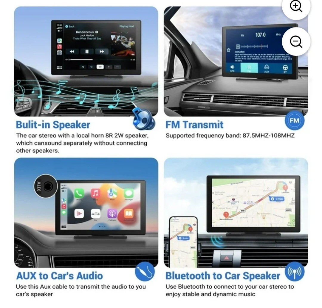 New 9″ Q9S Wireless Smartscreen Apple CarPlay Android Auto Bluetooth Car Display