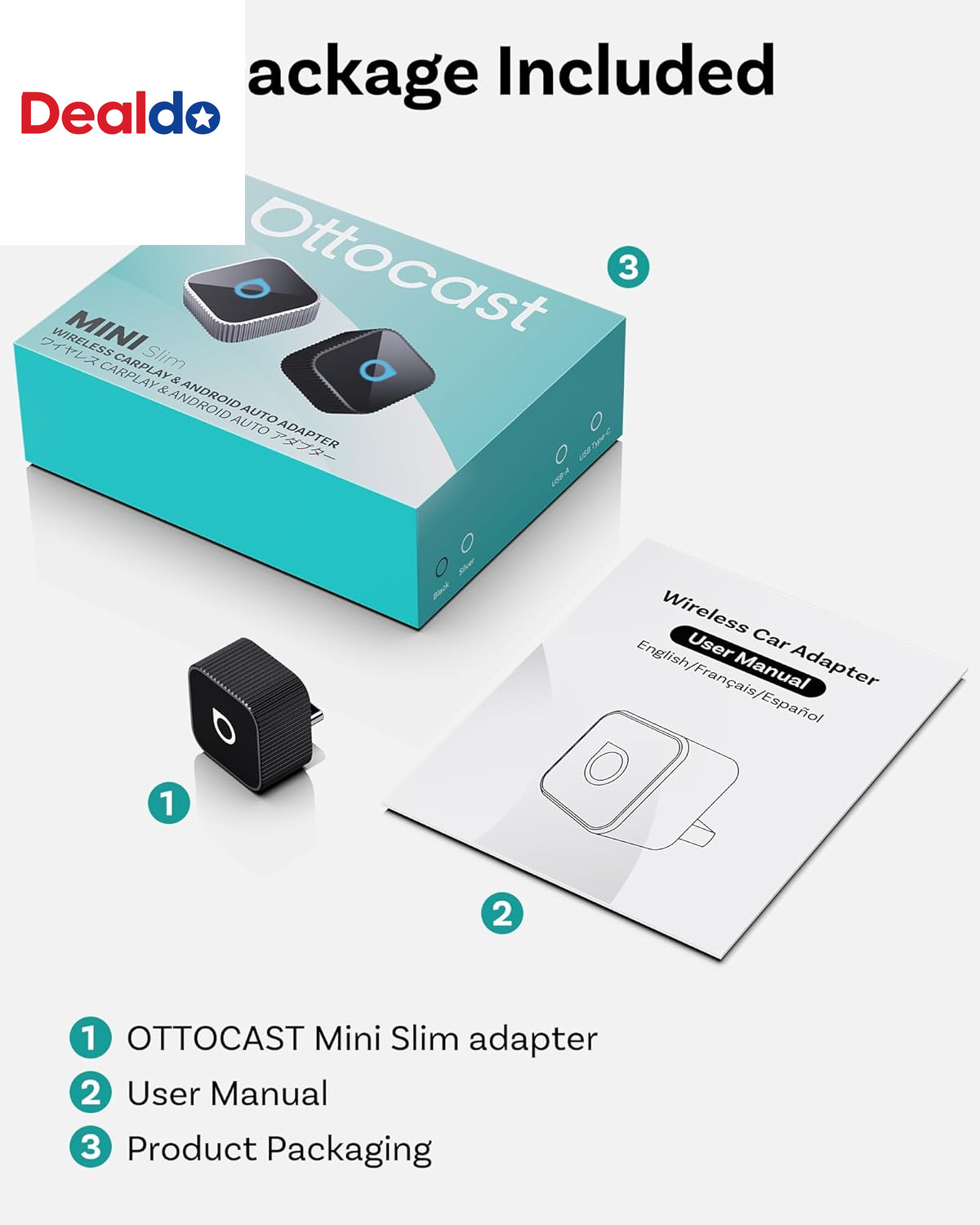 Mini Cube 3.0 USB C Wireless Carplay & Android Auto Adapter 2026– Plug & Play, F